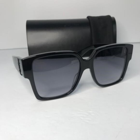 New Authentic SAINT LAURENT Acetate Flat Top Sunglasses SL M9 002 Black - Picture 4 of 9